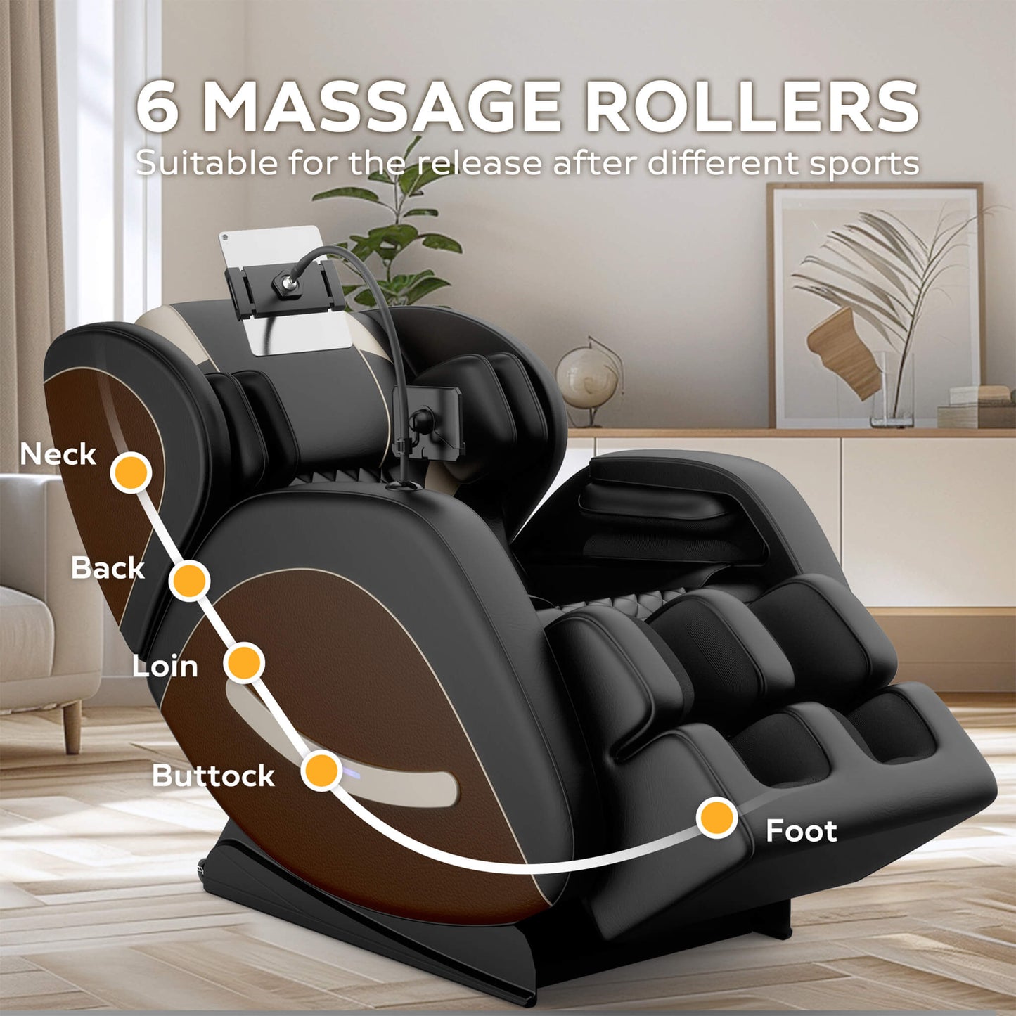 Sovereign Zero Gravity Massage Chair With Six Massage Rollers