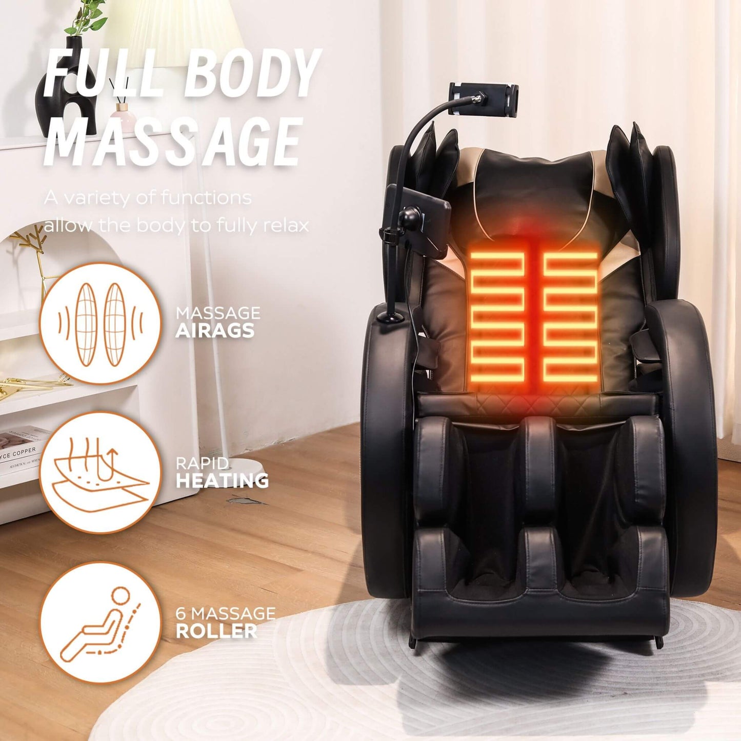 Tranquil Automatic Zero Gravity Massage Recliner Chair With Full Body Air Pressure