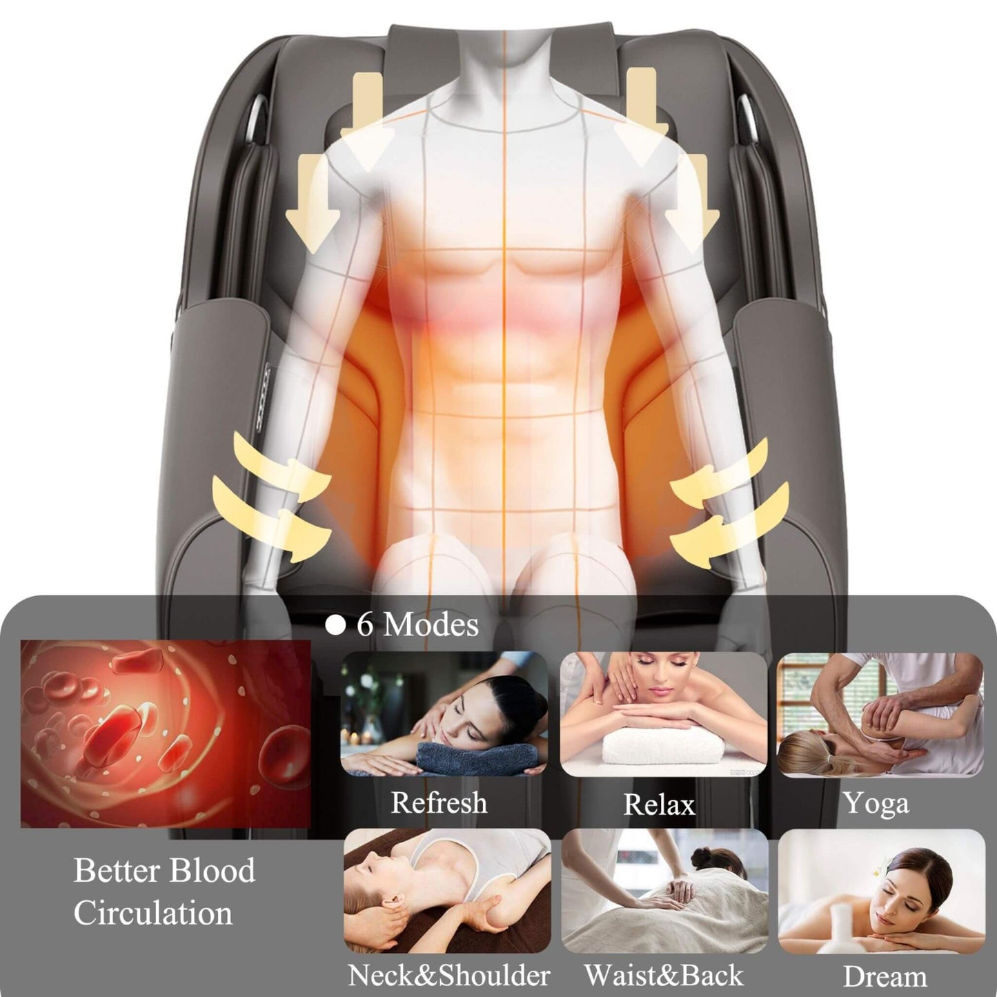 Zero-Gravity Leather Massage Chair With Zero Gravity And Bluetooth