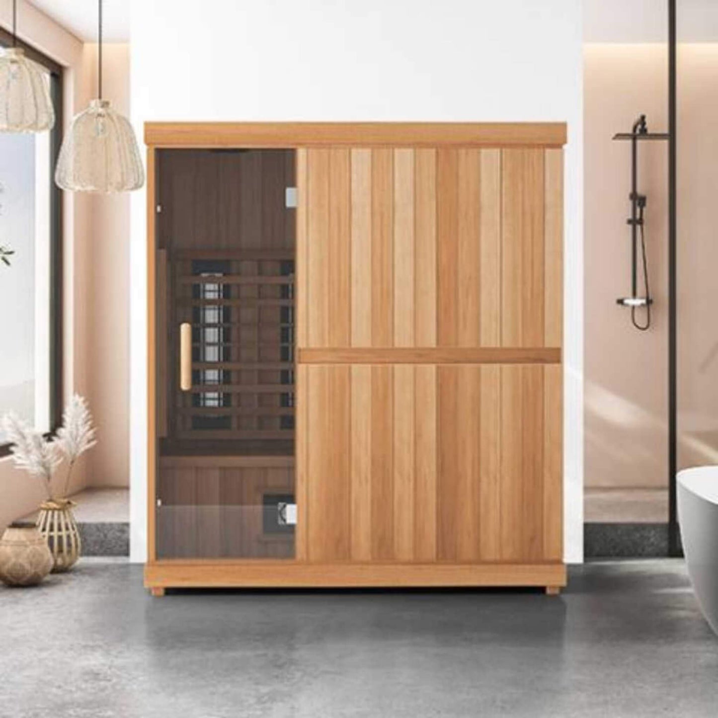 Full Spectrum 4-Person Capacity Home Infrared Sauna With Adjustable Sauna Feet