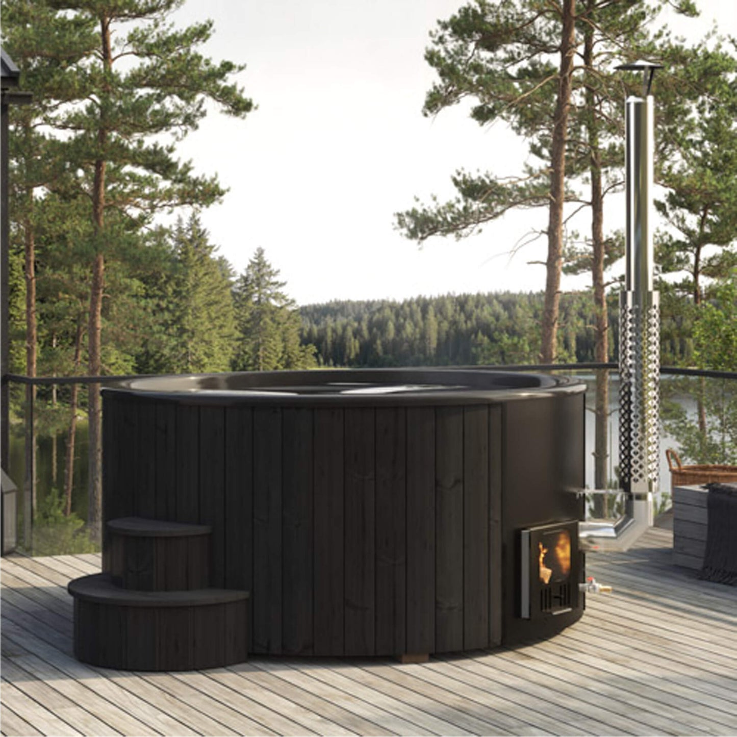 Model S6B 7-Person Soak-Series Home Wood-Burning Hot Tub